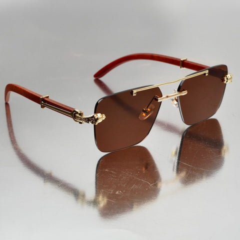 Spectra – Rimless Sunglasses- Brown/Blue