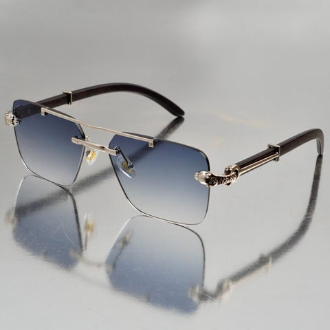 Spectra – Rimless Sunglasses- Brown/Blue
