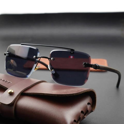 Woodline – Amber Brown/Black – Rimless Sunglasses