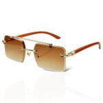Woodline – Amber Brown/Black – Rimless Sunglasses